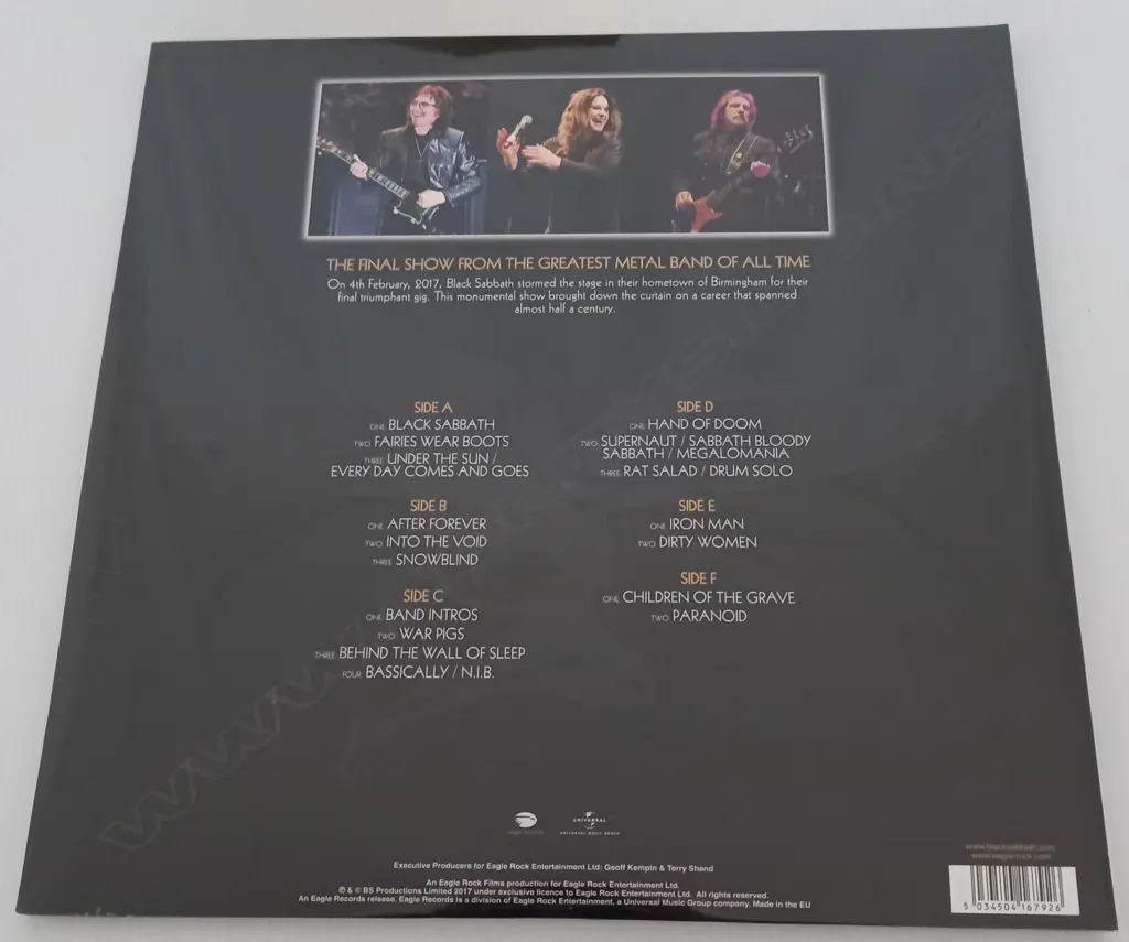 Black Sabbath, The End (4 February 2017 - Birmingham),  (Sealed album) Image 1++